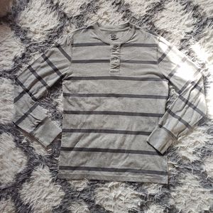 Roebuck & Co Gray Stripped Long Sleeve Top small